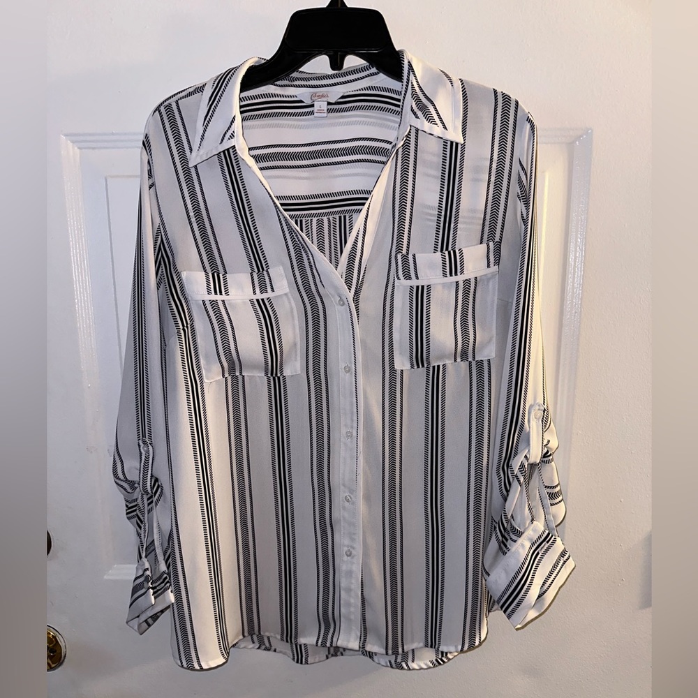 Candie’s striped blouse size Large